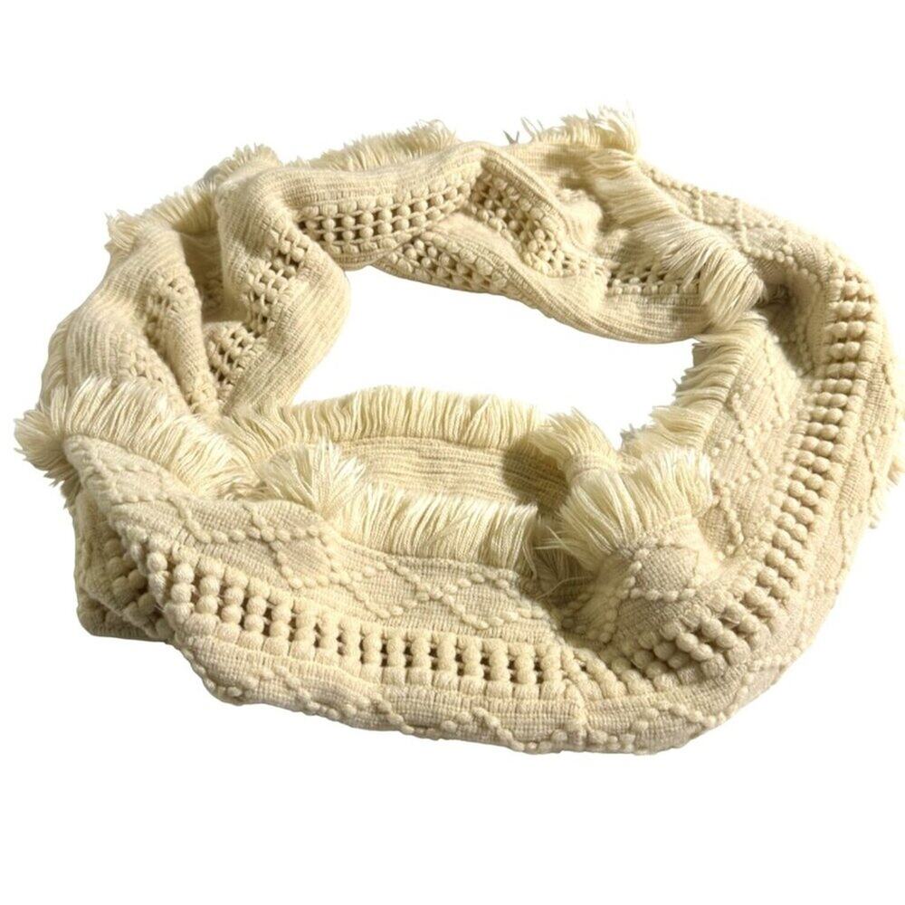 Rue 21 Beige Infinity Scarf with Fringe